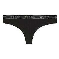 Calvin Klein 女內褲 高彈力棉質白邊丁字褲/隱形內褲/CK內褲-黑色
