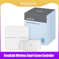 BroadLink Wireless Smart Scene Controller Smart Life Remote Control Button Light Switch 4 Gang Switch Panel Smart Button Kit
