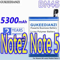 High Capacity GUKEEDIANZI Battery BN45 5300mAh For Xiaomi Mi note2 note 2 for Redmi Note 5 Note5