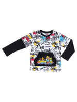 เสื้อยืดแขนยาวเด็กชาย 1M24H02 หลายสี