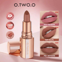 O.TWO.O Matte Lipstick Gincu Matte 19 Warna Matte Kiss Lipstick Long-Lasting Velvet Matte Finish Lip