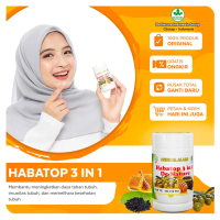 EXCLUSIVE - HABATOP 3 IN 1  DE NATURE ISI 50 CAPS UNTUK STAMINA IMUN TUBUH DAN PENUNJANG KESEHATAN L