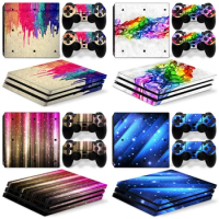 For PS4 Pro Console and 2 Controllers Skin Sticker PS4 Graffiti Design Protective Vinyl Wrap Cover Full Set