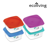 ECO LIVING Kotak Penyimpanan Makanan BPA Free 510ML Square Stackable Food Keeper, ECO-1306