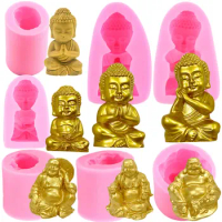 3D Maitreya Buddha Statue Candle Silicone Mold Fondant Soap Molds Resin Epoxy Decoration Chocolate Mold DIY Candle Making Kit
