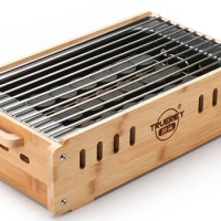 Electric charcoal dual-use smokeless barbecue grills 220V home commercial electric grill pan Bamboo box outdoor charcoal stove 1