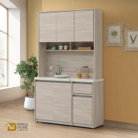WAKUHOME 瓦酷家具法伊恩雲杉木4尺餐櫃(上下座)-寬120*深40*高203cm