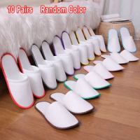 10Pairs Disposable Slippers Men Women Unisex Closed Toe Anti-slip Slipper Hotel Travel Slipper Sanitary Party Home Guest Use