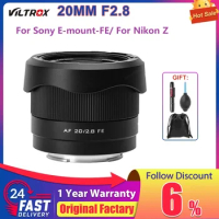 VILTROX 20mm F2.8 for Sony E Full Frame Ultra Wide Angle Camera Lens Auto Focus VLOG Lens For Sony ZV-E1 for Nikon Z Camera