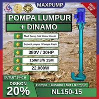 MAXPUMP NL150-15 Pompa Lumpur Dengan Dinamo Satu Set Submersible Pump 4Inch Pompa Celup HIJAU