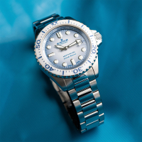 EDOX Neptunian 海神 冰藍 68H超動能300米潛水機械錶-42mm E80801.3BBUM.BUCDN