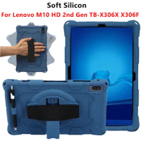 Silicon Case for Lenovo Tab M10 Plus FHD TB-X606F Tablet Stand Cover for Lenovo M10 HD 2nd Gen TB-X306X Tablet Soft Cover