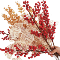 【WARM DAY LIFE】2入組 仿真發財果 招財樹 仿真吉祥果 尤加利葉(仿真富貴果 新年裝飾 新年盆花)