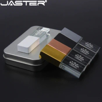 JASTER Crystal +Box Micro USB 2.0 128GB 64GB Flash Drive 32GB 16GB 8GB Pendrive 4GB Free Custom Logo Thumbdrive Wedding Gift