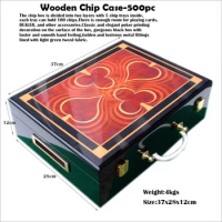 Luxurious Solid Wood Casino Chips Box Capacity 500pcs Poker Chips Game Texas Case Professional Suitcase With Removable Chip Tray