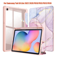 Transparent Back Funda Para for Samsung Galaxy Tab S6 Lite 10.4 inch Case 2022 2020 P610 P619 Tablet Cover With S Pen Holder