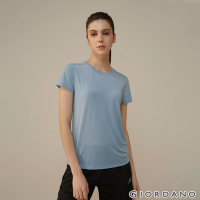 GIORDANO 女裝G-MOTION超輕涼感T恤 - 09 仿段彩靜謐藍