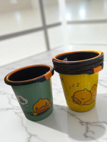 Tempat Sampah Bulat besar Karakter Duck/Tong Sampah Bulat Karakter Bebek Kuning hijau Lucu