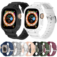 Silicone Band + Case For Apple Watch Strap 8 Ultra 49mm iWatch Series 8 Ultra 49mm Sports Wrist Transparante Bracelet Watchbands