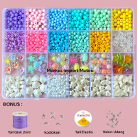 Manik Manik Set Aesthetic Lengkap Tali | Mainan Anak Perempuan | Beads Manik manik gelang - BISA COD