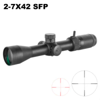 2-7X24 SFP Long Eye Relife Riflescopes Tactical Airsoft Sight For Hunting Airgun Optical Sight Shooting Rifle Scope Collimator