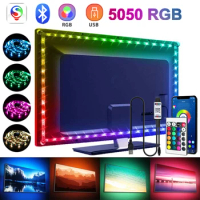Bluetooth Led Lights Strip 5V Rgb Led Tape Smart Controller 24K Rgb Neon Lamp 5050 USB Led Strip Lights For TV Decoration