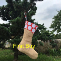 50pcs/lot fast delivery free shipping monogram burlap Christmas stocking for wholesale decorative socks kids gift stocking