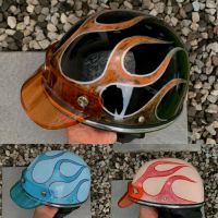 Helm Chip Motif Api Cat Asli retro