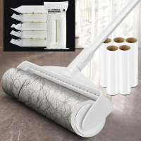 Long Handle Lint Roller Brush Pet Hair Remover Roller Retractable Dust Hair Roller Stick Tearable Cl