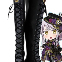 BanG Dream Minato Yukina Cosplay Long Boots Black Shoes Custom Made