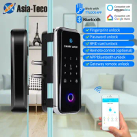 TTLOCK Bluetooth Smart Lock Glass Door Sliding Door Remote Control RFID Biometric Electric Lock Fingerprint Recognition Device
