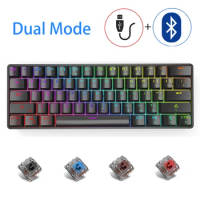 60% Mechanical Keyboard 61 Key Wired/Wireless Dual Mode Office/Game keyboard Blue/Red/Tea/Black Switch RGB Backlit For PC Laptop