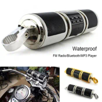 Handlebar Motorcycle MP3 Player Speaker Bluetooth Music FM Radio Waterproof Adjustable Bracket Motorbike Audio Stereo 12V