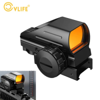 CVLIFE Riflescope Wide View Scopes Hunting Reflex Sight Unlimited Eye Relief with 4 Reticles Red Dot Sight Holographic 20mm Rail