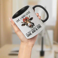 11oz 330ML Cute Cow Ceramic Mug, Creative Coffee Mug With Gift Box, Great Gift For Mom, Friends