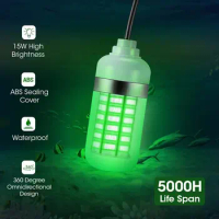 New 12V LED Fishing Light 100W Outdoor Waterproof Fish Finder Lamp Attracts Prawns Squid Krill Underwater Lights Green Light