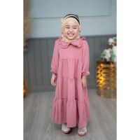 Gc38 Children's Dress, Islamic Fashion for Girls (Dress Does Not Include Veil), Long Dress with 3 La