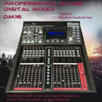 Paulkitson DM16 18Channel Professional Digital Mixing Dj Mixer Audio Console Mixer Professional Stage Performance