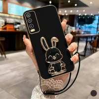 Soft Case For Vivo Y20 Y20a Y20s Y20i Y12s Y11s Casing Elektro Plating Bunny Hollder Free Tali Gantu