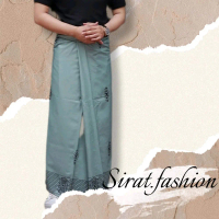 sf sarung batik motif sarwon warna sage bisa untuk cowok mmaupun cewek rayon super premium Kain Lemb