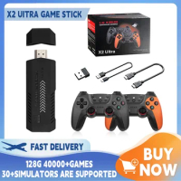 X2 Ultra Retro Game Stick Built-in 37000+ Games 40 Simulators Video Consoles Wireless Game Console4K HD TV Handheld Game Player