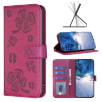 Clover Leather Case For Huawei Mate 60 Pro Plus Honor X7A X6A 90 Lite Pro Shockproof Protect Magnet Flip Wallet Book Phone Cases