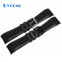High quality Silicone watch strap for IWC18/IW390211 replace rubber black watch band 22mm watch bracelet Arc watch accessories