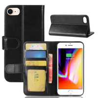 (4.7 inch) Case for Apple iPhone 7 Cases Wallet Card Stent Book Style Flip Leather Covers Protect Cover black for iPhone7