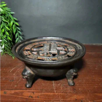 Cast Iron Charcoal Barbecue Grill Table BBQ Fire Basin Heating Cooking Tea Wine Stove Vintage Collection Portable Outdoor Picnic