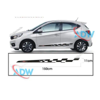 Stiker Sticker Setiker Striping Cutting Mobil List Body Samping Honda Brio Putih