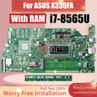REV.2.1 For ASUS X330FA Laptop Motherboard SREJP i7-8565U With RAM 60NB0KU0-MB3110 Notebook Mainboard