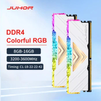 JUHOR RGB RAM DDR4 8GB 16GB 3200MHz 3600MHz DDR4 DIMM Memoria Ram ddr4 Desktop Memory Rams