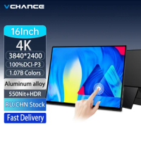 VCHANCE 16 Inch 4K UHD Touch Screen Portable Monitor 100%DCI-P3 HDR Expand Office Movie Display For PC Laptop Phone XBox Switch