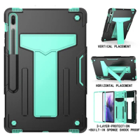 Tablet Cases For Samsung Galaxy Tab S7 FE Case S7FE 5G 12.4 T736B T736N T733 T730 T735 Cover Shockproof Stand PC Silicone Fundas